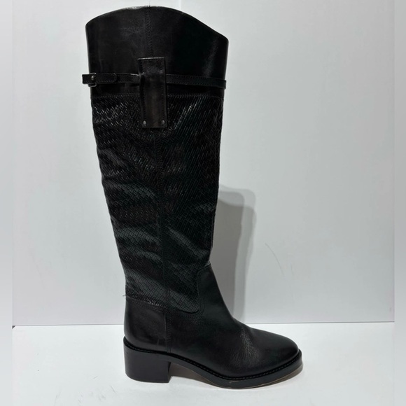 Franco Sarto Women’s Colt Tall Black Leather Boots Size 9.5 M